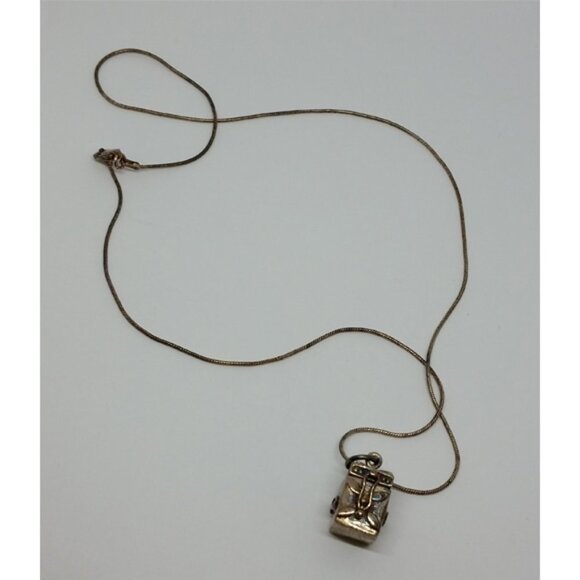 STERLING Silver Vintage Prayer Box Necklace Christian Religious - Picture 1 of 4